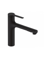Hansgrohe Zesis M33 álló konyhai csaptelep, kihúzható kifolyóval 2 jet és sBox light, matt fekete 74804670