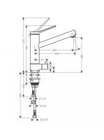 Hansgrohe Zesis M33 hidegindítású konyhai csaptelep 160 elzárószeleppel, króm 74807000