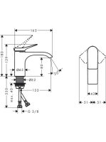 Hansgrohe Vivenis egykaros mosdócsaptelep 80, lefolyógarnitúra nélkül, króm 75012000