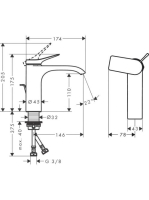Hansgrohe Vivenis Egykaros mosdócsaptelep 110 hidegindítású, automata lefolyógarnitúrával, matt fehér 75023700