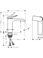 Hansgrohe Vivenis Egykaros mosdócsaptelep 110 hidegindítású, automata lefolyógarnitúra nélkül, matt fehér 75024700