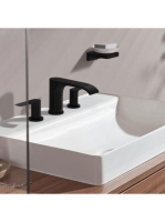 Hansgrohe Vivenis 3 lyukú mosdócsaptelep 90, automata lefolyógarnitúrával, matt fekete 75033670
