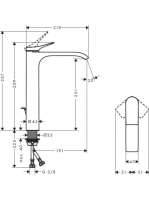 Hansgrohe Vivenis egykaros mosdócsaptelep 250, automata lefolyógarnitúrával, króm 75040000