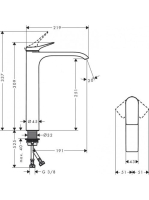 Hansgrohe Vivenis egykaros mosdócsaptelep 250, lefolyógarnitúra nélkül, króm 75042000