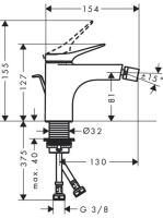 Hansgrohe Vivenis egykaros bidécsaptelep automata lefolyógarnitúrával, matt fehér 75200700