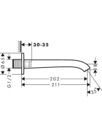 Hansgrohe Vivenis fali kádkifolyó 202 mm, matt fehér 75410700