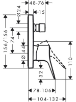 Hansgrohe Vivenis egykaros kádcsaptelep falsík alatti szereléshez, matt fehér 75416700