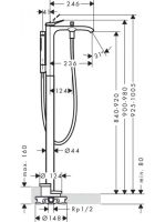 Hansgrohe Vivenis egykaros, szabadonálló kádcsaptelep, matt fehér 75445700