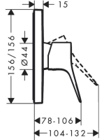 Hansgrohe Vivenis egykaros falsík alatti zuhanycsaptelep, króm 75615000