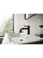 Hansgrohe Finoris egykaros mosdócsaptelep 100, push-open lefolyógarnitúrával matt fekete 76010670