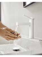 Hansgrohe Finoris egykaros mosdócsaptelep 100, push-open lefolyógarnitúrával matt fehér 76010700