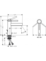 Hansgrohe Finoris egykaros mosdócsaptelep 110, pop-up lefolyógarnitúrával króm 76020000