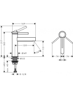 Hansgrohe Finoris egykaros mosdócsaptelep 110, push-open lefolyógarnitúrával matt fekete 76023670