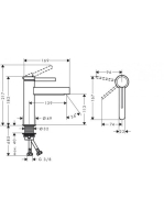 Hansgrohe Finoris egykaros hidegindítású mosdócsaptelep 110, push-open lefolyógarnitúrával, matt fekete 76024670