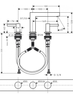 Hansgrohe Finoris 3 lyukú mosdócsaptelep 110, push-open lefolyógarnitúrával króm 76033000