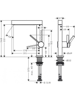 Hansgrohe Finoris egykaros mosdócsaptelep 230 lefolyógarnitúrával króm 76060000