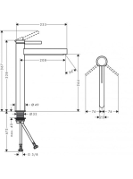 Hansgrohe Finoris egykaros mosdócsaptelep 260, mosdótálakhoz, push-open lefolyógarnitúrával matt fehér 76070700