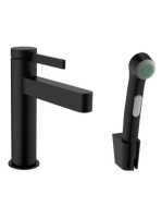 Hansgrohe Finoris mosdócsaptelep 110, bidé kézizuhannyal és zuhanytömlővel, matt fekete 76210670