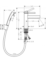 Hansgrohe Finoris mosdócsaptelep 110, bidé kézizuhannyal és zuhanytömlővel, matt fekete 76210670