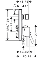 Hansgrohe Finoris egykaros kádcsaptelep falsík alatti szereléshez, króm 76416000