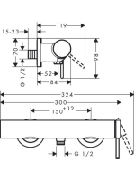 Hansgrohe Finoris egykaros zuhanycsaptelep falsíkon kívüli szereléshez króm 76620000