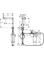 Hansgrohe Aqittura M91 Vízszűrős konyhai csaptelep 240 indulókészlettel, rozsdamentes acél hatású 76802800