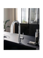 Hansgrohe Aqittura M91 Vízszűrős konyhai csaptelep és szódakészítő rendszer 210, sBox-al és kihúzható zuhanyfejjel, króm 76836000