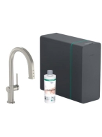 Hansgrohe Aqittura M91 Vízszűrős konyhai csaptelep és szódakészítő rendszer 210, sBox-al és kihúzható zuhanyfejjel, rozsdamentes acél hatású 76836800