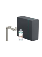 Hansgrohe Aqittura M91 vízszűrős rozsdamentes acél hatású konyhai csaptelep és szódakészítő rendszer 240, kihúzható zuhanyfejjel, 1jet, sBox 76837800