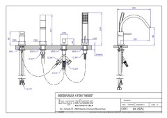 Bugnatese Inside 9255 - peremre szerelhető 4 üléses kádcsaptelep