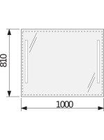 Jika Clear tükör világítás nélkül 100x81cm 4557611731441