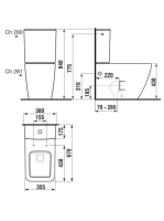 Jika Cubito Pure kombi WC csésze, vario kifolyású, oldalsó bekötésű tartályhoz, Perla felülettel H8244261000001