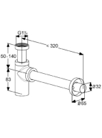 Kludi Design búraszifon G 1 1/4x32mm, króm 1002005-00