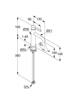 Kludi Nova Fonte Pura egykaros mosdócsaptelep leeresztőszelep nélkül, króm 200260515