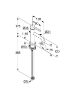 Kludi Nova Fonte Pura 75 egykaros mosdócsaptelep leeresztőszelep nélkül, matt fekete 200283915