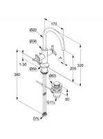 Kludi Nova Fonte Déco magas ECO mosdócsaptelep lefolyógarnitúrával króm 201180539