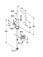 Kludi Nova Fonte Puristic álló ECO mosdócsaptelep lefolyógarnitúrával, matt fekete 201183915