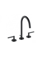 Kludi Nova Fonte Puristic ECO háromlyukú mosdócsaptelep lefolyógarnitúrával, matt fekete 201433915