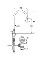 Kludi Nova Fonte Puristic ECO háromlyukú mosdócsaptelep lefolyógarnitúrával, matt fekete 201433915