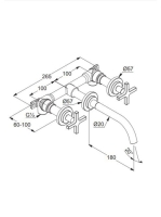 Kludi Nova Fonte Classic falra szerelhető mosdócsaptelep 180 mm kinyúlással króm 201440520