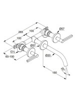 Kludi Nova Fonte puristic matt fekete fali mosdócsaptelep, 180mm 201443915