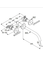 Kludi Nova Fonte Puristic komplett falra szerelhető mosdócsaptelep 240 mm kinyúlással króm 201460515