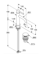 Kludi Nova Fonte Pura egykaros hidegindítású mosdócsaptelep ECO funckióval, matt fekete 202893915