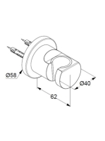 Kludi Nova Fonte Puristic falra szerelhető kézi zuhanytartó, króm 2055205-15