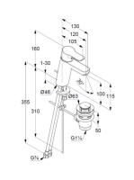 Kludi Pure&Easy egykaros mosdócsaptelep 100, automata lefolyógarnitúrával 372900565