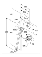 Kludi Pure&Easy 95 egykaros hidegindítású ECO mosdócsaptelep leeresztővel, króm 372930565WR4