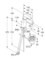 Kludi Pure&Easy 80 egykaros hidegindítású ECO mosdócsaptelep leeresztővel, króm 373880565WR4