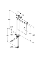 Kludi Zenta egykaros magasított mosdócsap, mosdótálhoz 382570575