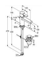 Kludi Zenta XL króm egykaros mosdócsap, lefolyó garnitúrával 382600575