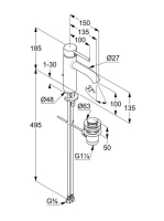 Kludi Bozz egykaros hidegindítású mosdócsaptelep ECO funkcióval és lefolyógarnitúrával, króm 382930576WR4